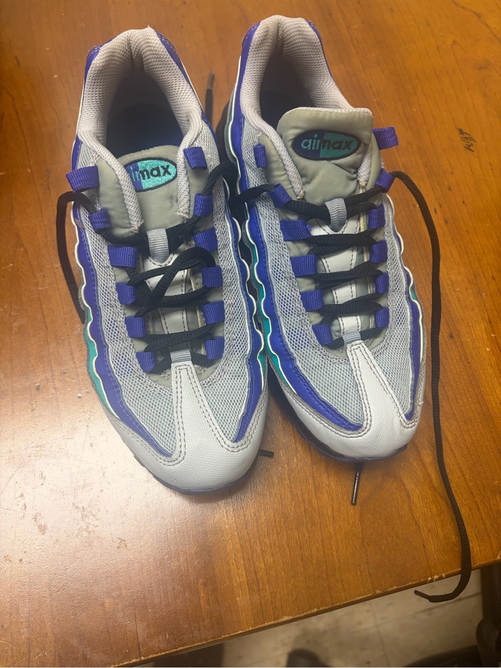 Nike Air Max Gray, Purple and Teal Men's Athletic Shoes